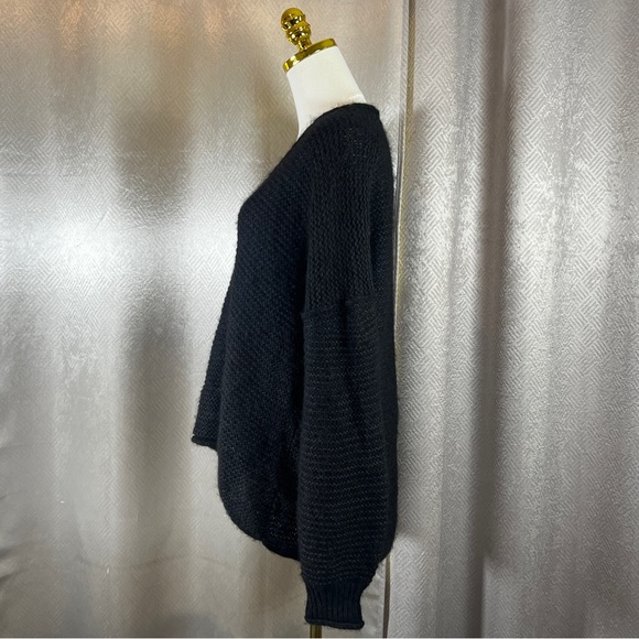 Free People xSmall Oversized Alpaca Blend Black Ultrasoft All Mine Sweater Cozy - Picture 6 of 12